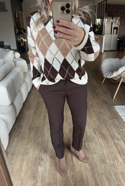 Pull losanges femme – Image 2