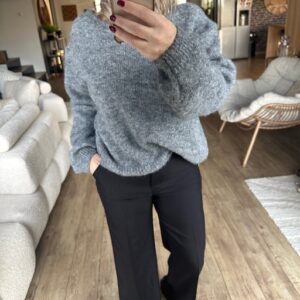 Pantalon noir coupe droite femme