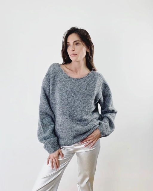 Pull dos nu noeuds paillettes femme – Image 2