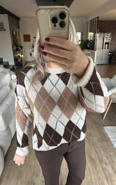 Pull losanges femme