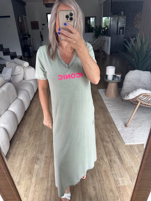 Robe Longue ICONIC kaki femme