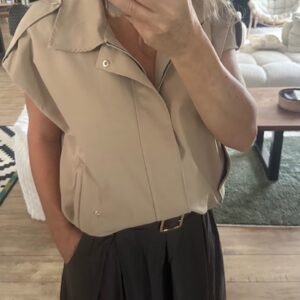 Veste sans manches beige
